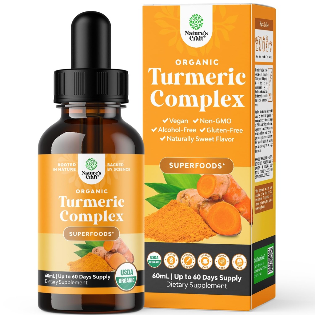 Caksin Turmeric Turmeric untuk Orang Dewasa - Turmeric Curcumin dengan Black Pepper, Cinnamon & Ginger Extract Liquid for Joint Pain, Mobility & Inflamation - Curcumin Drops for Immune Support - 60ml (2oz)