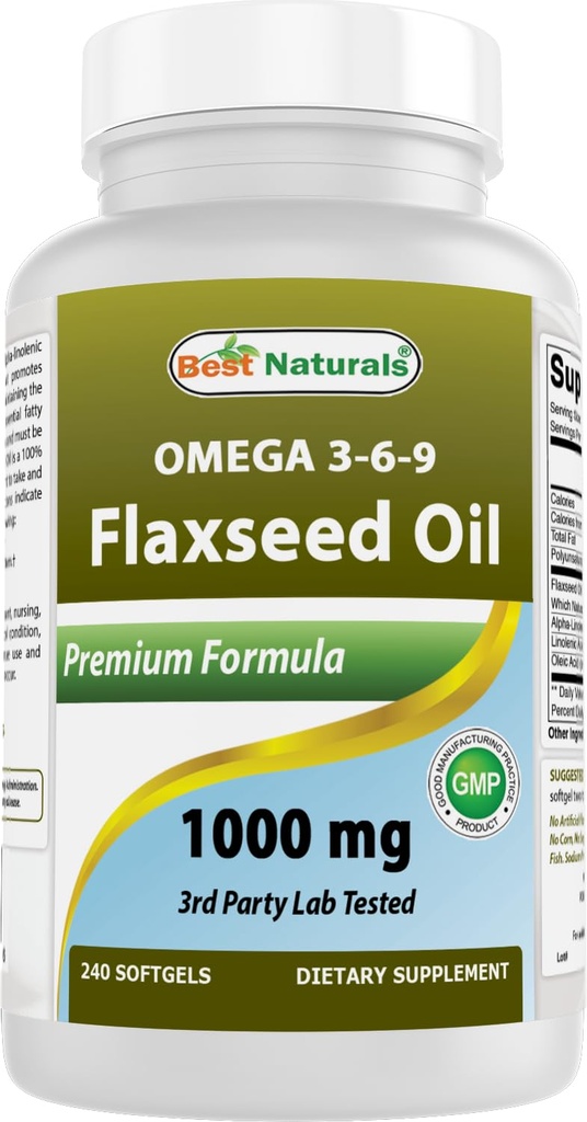 Terbaik Flaxseed Oil 1000 mg 240 Softgels - Omega - 3 - 6- 9 untuk Kesehatan Hati