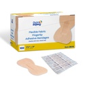 Dynarex Fabric Adhesive Bandages - Sterile & Flexible Fabric Bandages for Wounds - Non-Stick Pads - Individually- Wrapped Perbaikan Bantuan Pertama - No Latex - 1 / 4x3, "1 Kotak 100