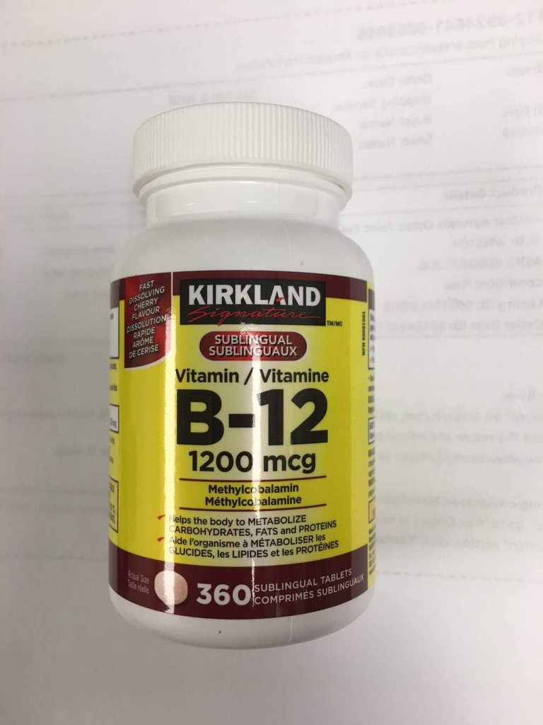 Kirkland Signature Vitamin B12, 1200mcg, 360 Tablet