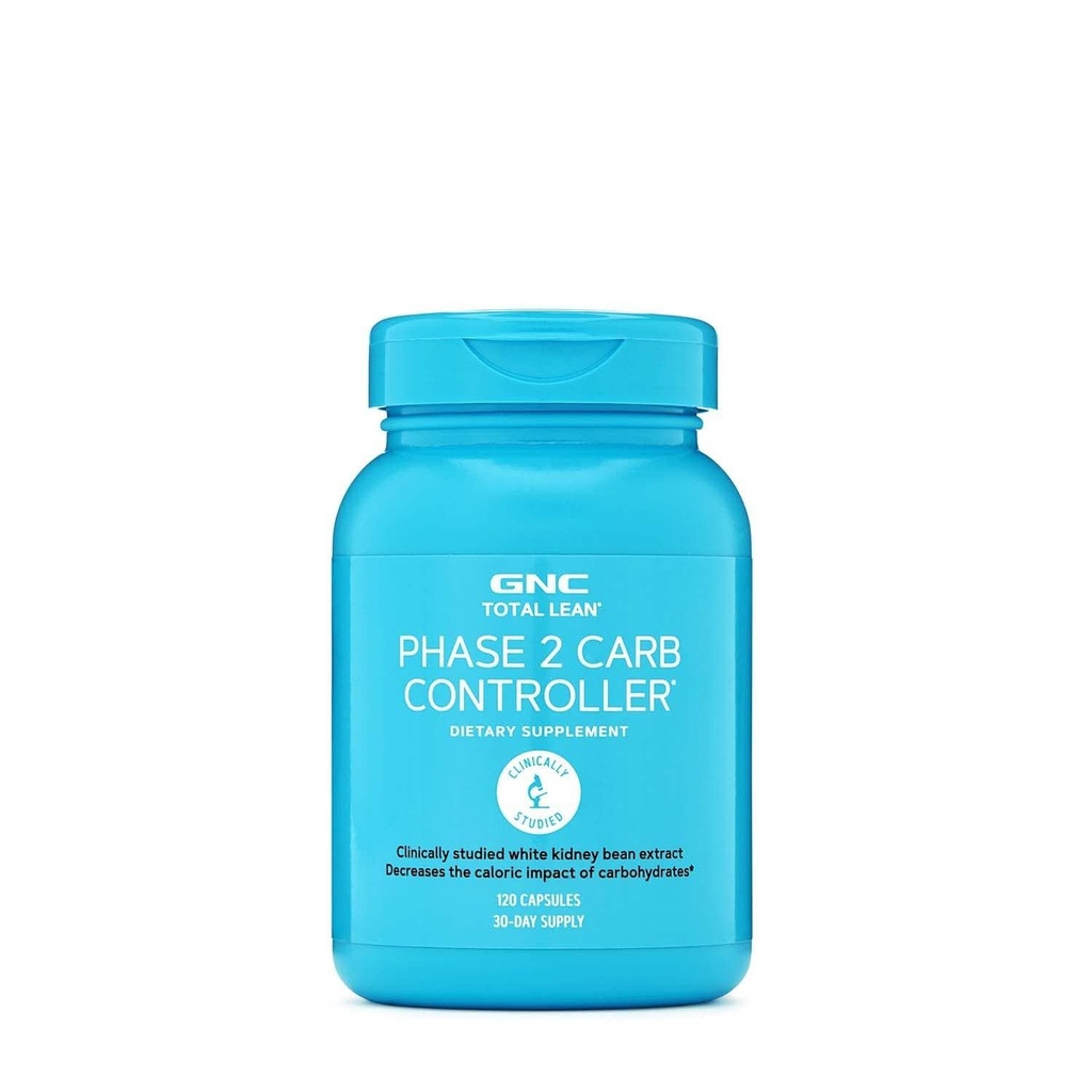 GNC Total Lean Phase 2 Carb Controller, Degrases Calorie Impact from Carbohydrates, 120 Capsules