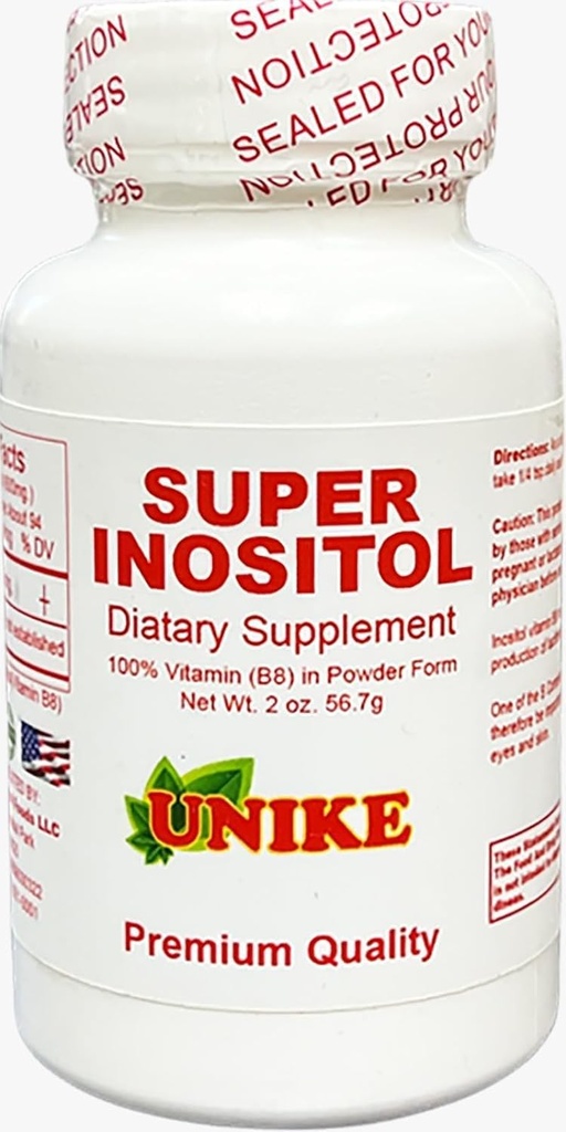 Suplemen Diet Super Inositol: 124; Inositol (Vitamin B8) bubuk untuk keseimbangan Hormonal, Fertilitas dan Ovarium Dukungan Glu4; Gluten Bebas, Vegan 2 Oz (Paket 1)