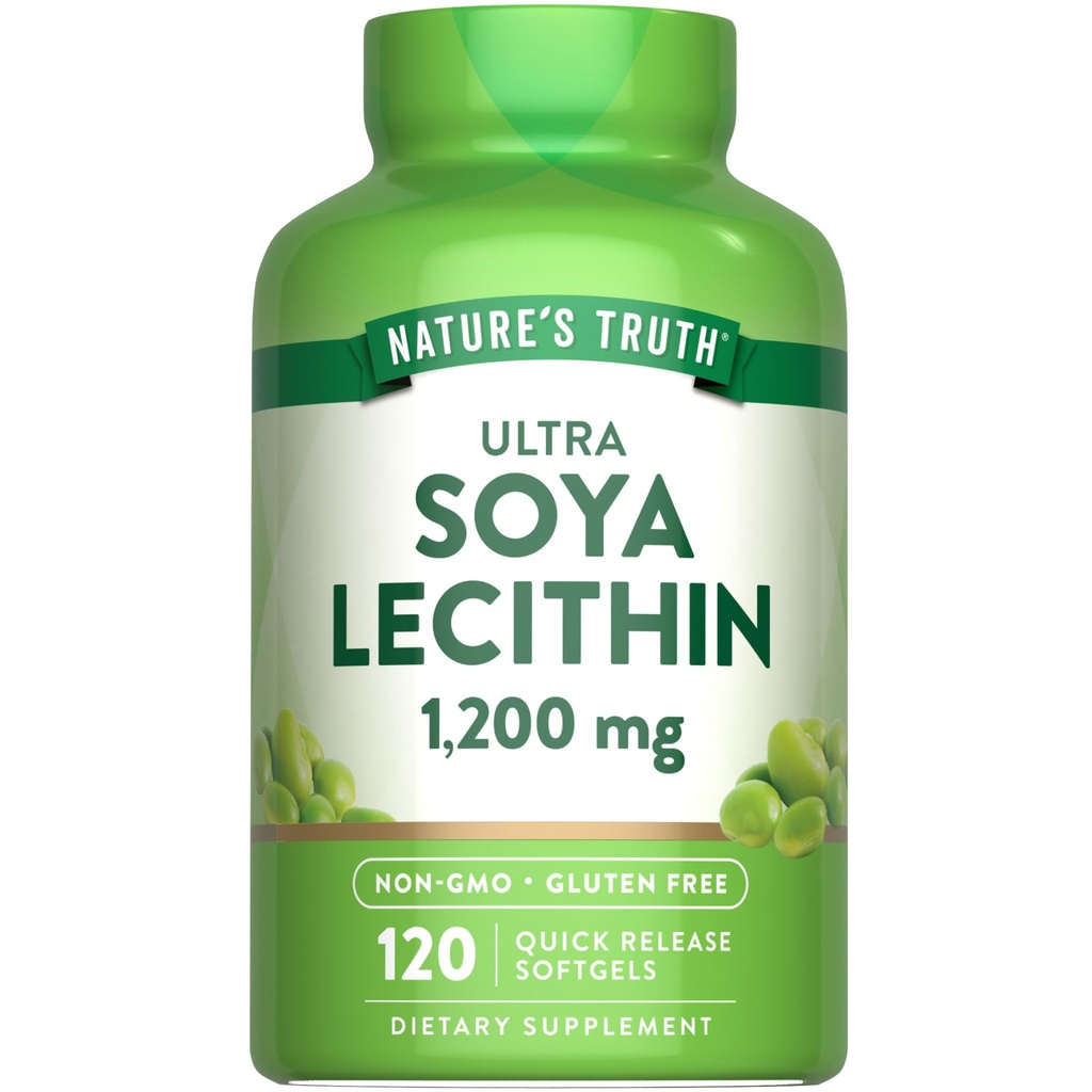 Kebenaran Alam Ultra Lesit Soy 1200 mg 124; 120 Softgels 124; Non-GMO, Gluten Free Suplemen