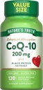 Nature 's Truth CoQ10 200mg 124; 120 Softgels 12.4; High Absorpsi 126; Non-GMO & Gluten Free Coenzim Supplemen 124; dengan Black Pepper Extract