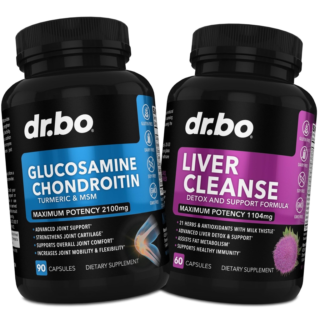 Glucosamin Chondroitin MSM Turmeriic & Liver Cleanse Detox - Commanty Health Suite Lule Joints, Liver Cleanse Detox Dukungan - Dukungan Bersama Pil Glucosamin Sulfate Capsules Joints