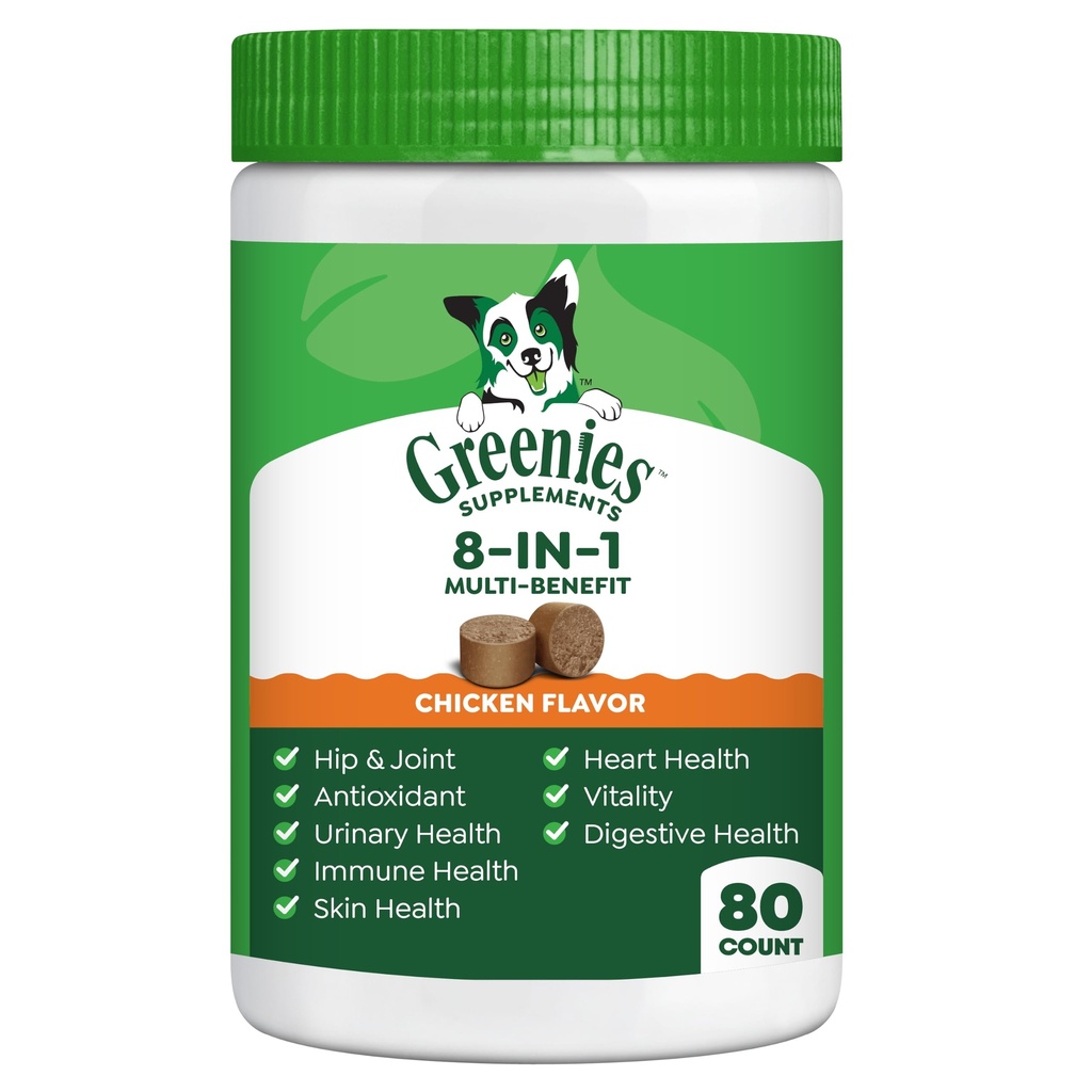 Suplemen Anjing Hijau 8-1 Multi- Benefit Chicken Flavor, 15,5 oz.