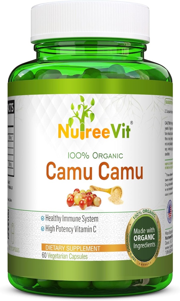 NurteeVit 100% Organic Camu Camsules 500mg (60 Count)