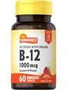 Sundance Vitamin B12 1000 mcg 124; Fast Dissolve Tablets 124; As Methylcobalamin 124; Vegetarian, Non-GMO & Gluten Free Suplemen
