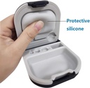 Hearing Aid Case with Battery Storage Slot Hard Small 0.59 "* 2.44", "Silicone Cushion, for ITE, BTE Hearing Aids (Black)