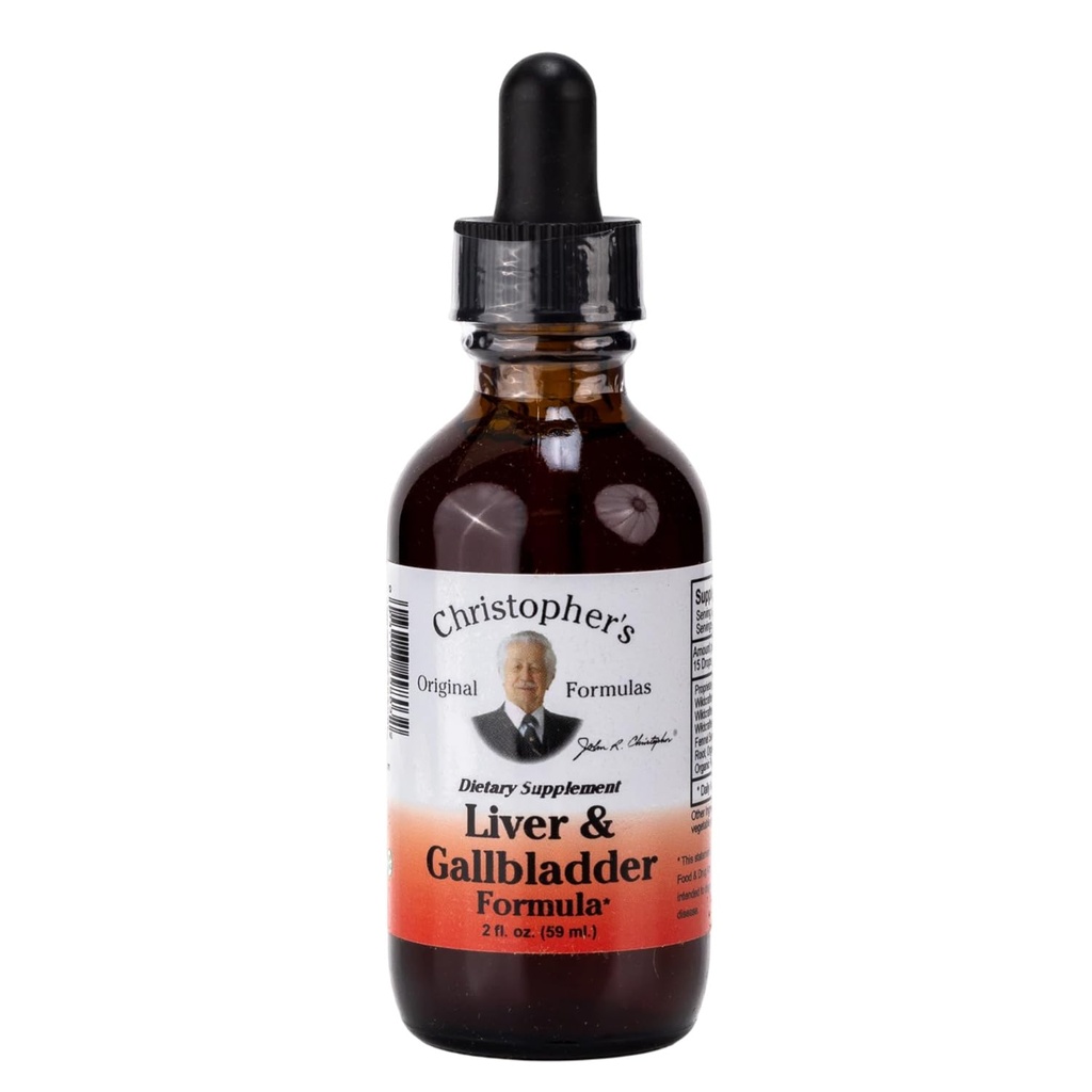 Christopher 's Original Formulas Liver & Gallkandung Formula, Herbal Suplemen untuk Detox & Digetical Dukungan, 2 fl oz