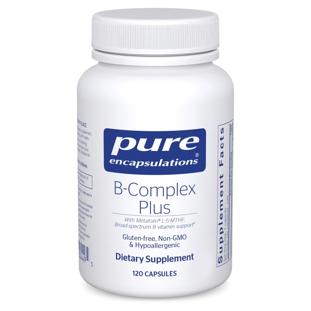 Ensulasi Murni B- Kompleks Plus - B Vitamin Suplemen untuk Mendukung Kesehatan Neurologis, Kesehatan Kardiovaskular, Tingkat Energi & Dukungan Sistem Gugup * - dengan Vitamin B12 & Lebih - 120 Kapsul