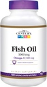 21 Century Minyak ikan 1000 mg Hiburan berlapis Softgels, 180- Count (Paket 2)