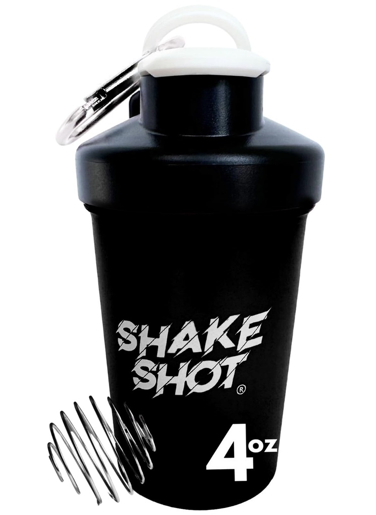 Hitam - 4oz Mini Shaker Bottle for Pre Workout, Creatine, Small Scoop Suplemen (Not for Protein) Clip & Shaker Ball