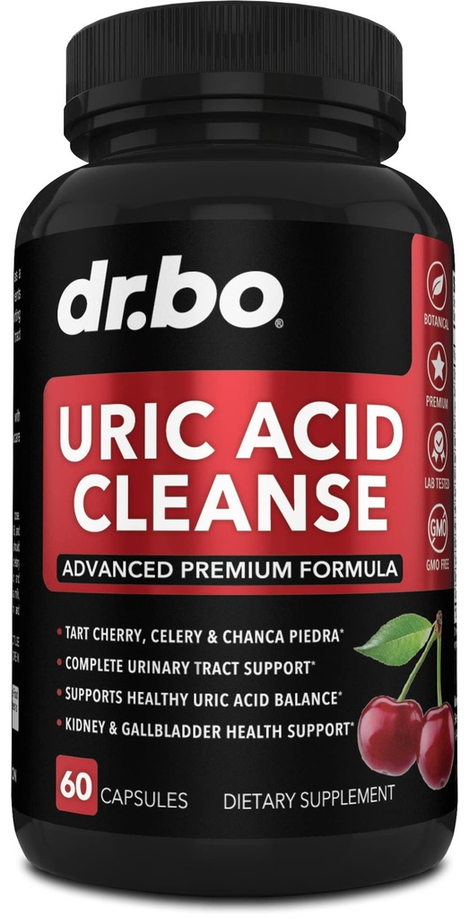 Suplemen Dukungan Uric Acid Cleanse - Pendukung Kidney Herbal Pil dengan Canca Piedra, Celery & Tart Cherry Extract Formula - Dukungan Bersama, Dukungan Uric Aciid Flush & Kidney Cleanse Detox Capsules
