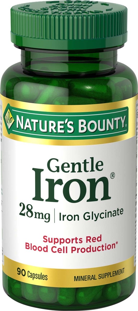 Nature 's Bounty Gentle Iron 28 mg 90 Capsules