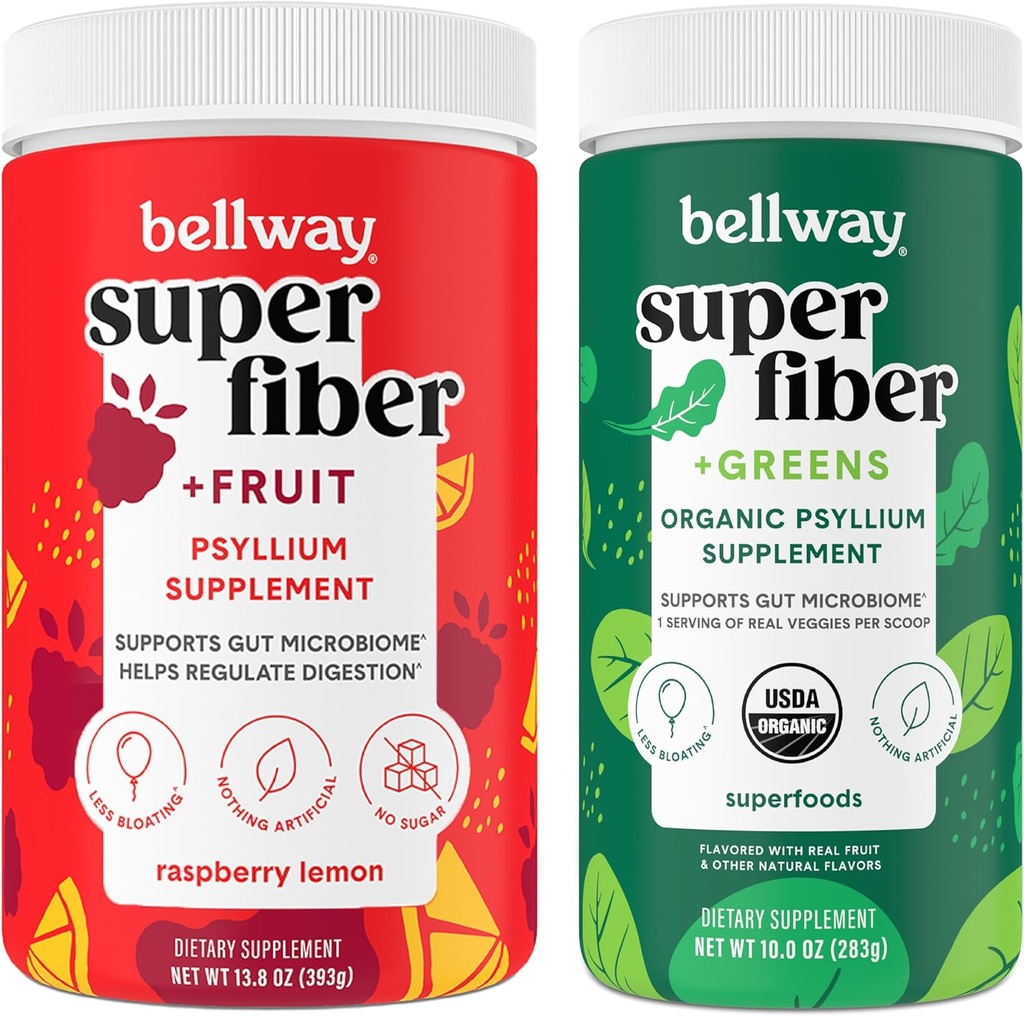 Bellway Super Fiber Powder + Buah, Raspberry Lemon Super Fiber + Hijau