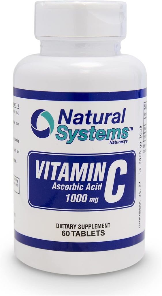 Vitamin C 100mg Tablet - 60 Table - Sempurna untuk Imune Dukungan dan Sistem oleh Sistem Alami - Dietary Vitamin C Suplemen - Accorbic Acid 1000mg - Dibuat di USA - Vitamin C - VIT C