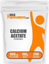 BulkSuplements.com Calcium Acetate Powder - Calcium Suplement, Food Grade - Pure & Gluten Free, 500mg per Serving, 100g (3.5 oz) (Paket 1)