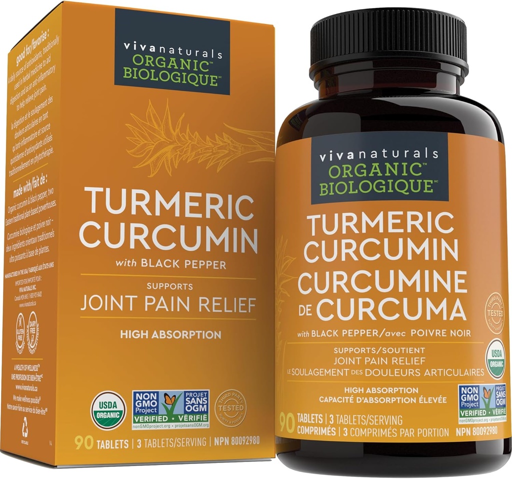 Viva Turmeric Curcumin, 1500 mg, 120 Tablet - dengan Black Pepper untuk Absorpsi - untuk Dukungan Gabungan & Cellular Pertahanan
