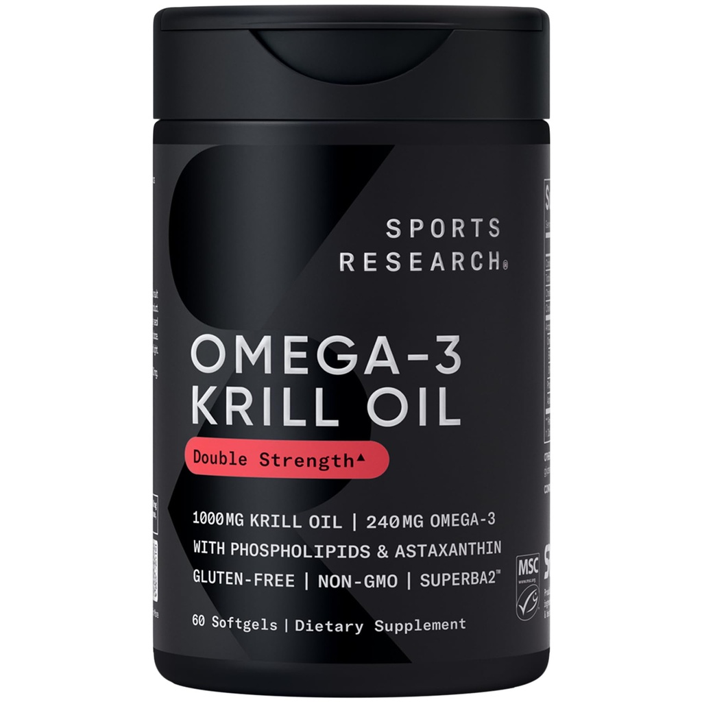 Penelitian Olahraga Krill Oil Suplemen dengan EPA & DHA Omega 3, Phospholipids & Astaxanthin dari Antartika Krill