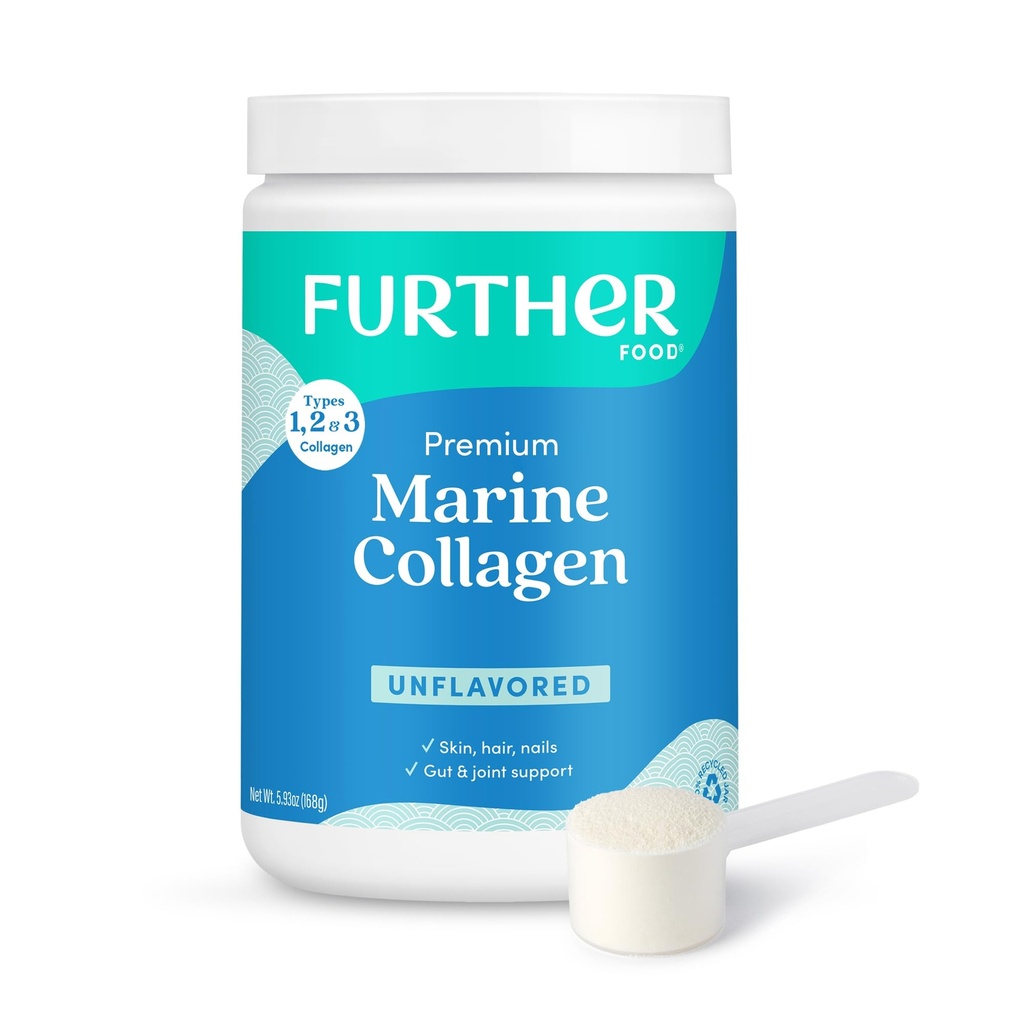 Lebih lanjut Food Tanpa Rasa Marine Collagen Peptides Powder, Wild- Caught Eurinced Fish, Hydrolyzed Tipe 1, 2 & 3, 12g Protein, 5.93 Oz