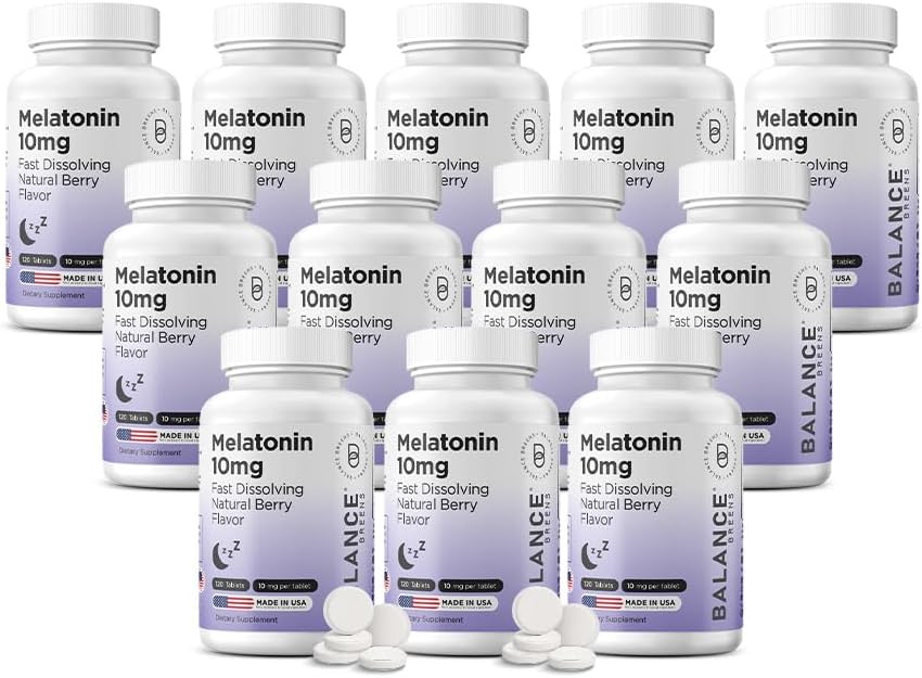 Balancebreens Melonatin 10mg Fast-Dissolve, 120 Tablet - Natural Sleep Aid for Reserve Nights, Drug-Free Support for Relation and Tranquility