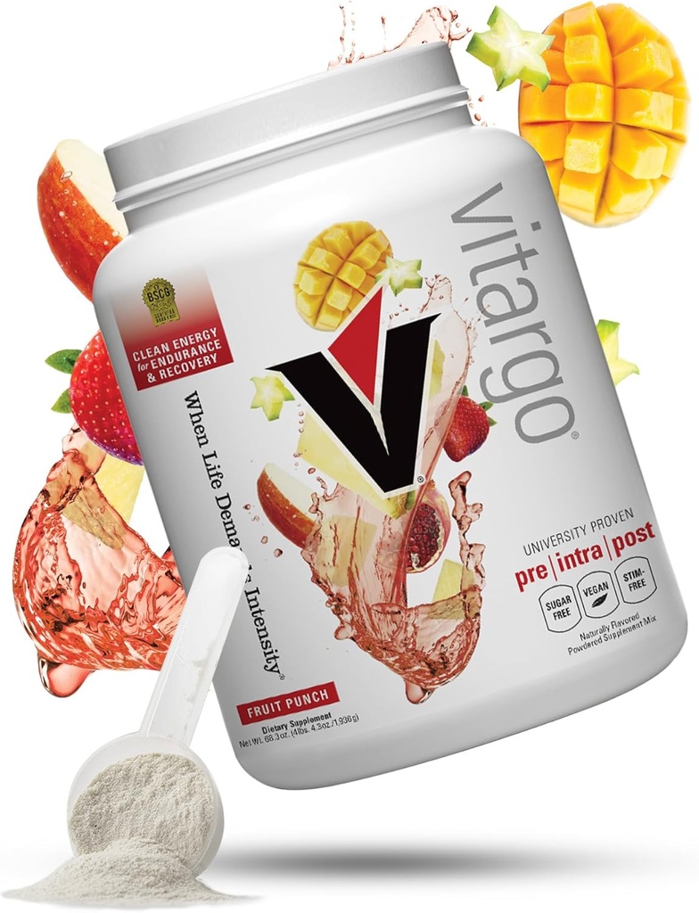 Figargo Carbohydrate Powder, 2X Faster Digesting, 4,4 LB Fruit Punch, No Bloat, No Crash, Pre, Intra & Post, Sugar- Free Complex Carb Pounder for Recovery, Endurance & Muscle Gain, Made in USA