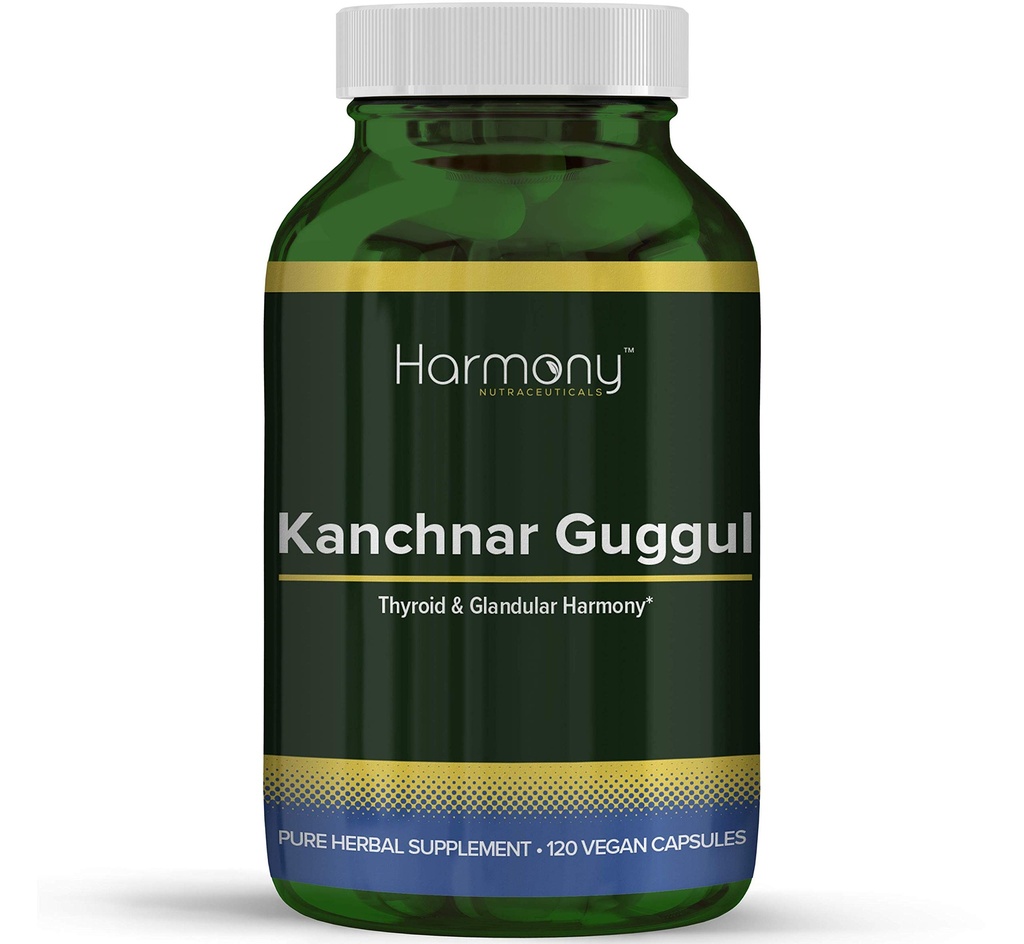 Kanchnar Guggul - Thyroid & Glandular Harmony - 120 Vegan Capsules - Harmony Nutraceuticals Guggul Resin