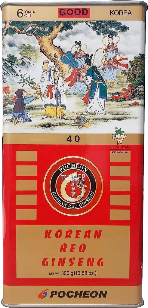 Pocheon 300g Korea Canned Panax Merah Ginseng 24 Roots 6 Tahun Baik Tingkat 300-40