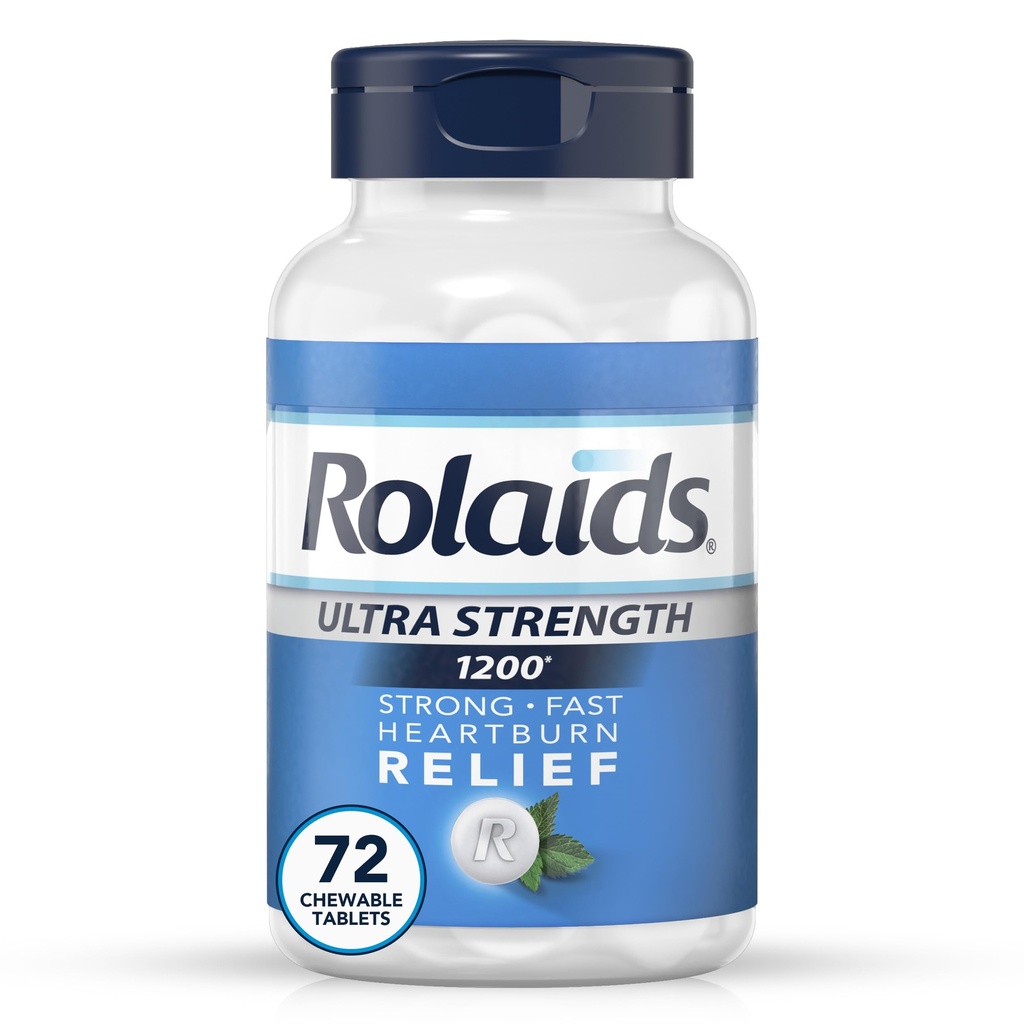 Rolaids Ultra Strength Antax Chewable Tablet, Mint, 72- Count