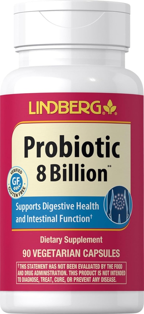 Probiotik Piping Rock untuk Pria & Women 124; 90 Capsules 12.4; Digetical & Intestinal Dukungan: 124; Non-GMO, Gluten Free & Vegetarian Supplemen 124; oleh Lindberg