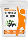 BulkSuplements.com Olive Leaf Extract Powder - Herbal Suplemen, Antioksidant Sourder, Zaitun Leaf - Gluten Bebas, 750mg per Serving, 100g (3.5 oz) (Paket 1)