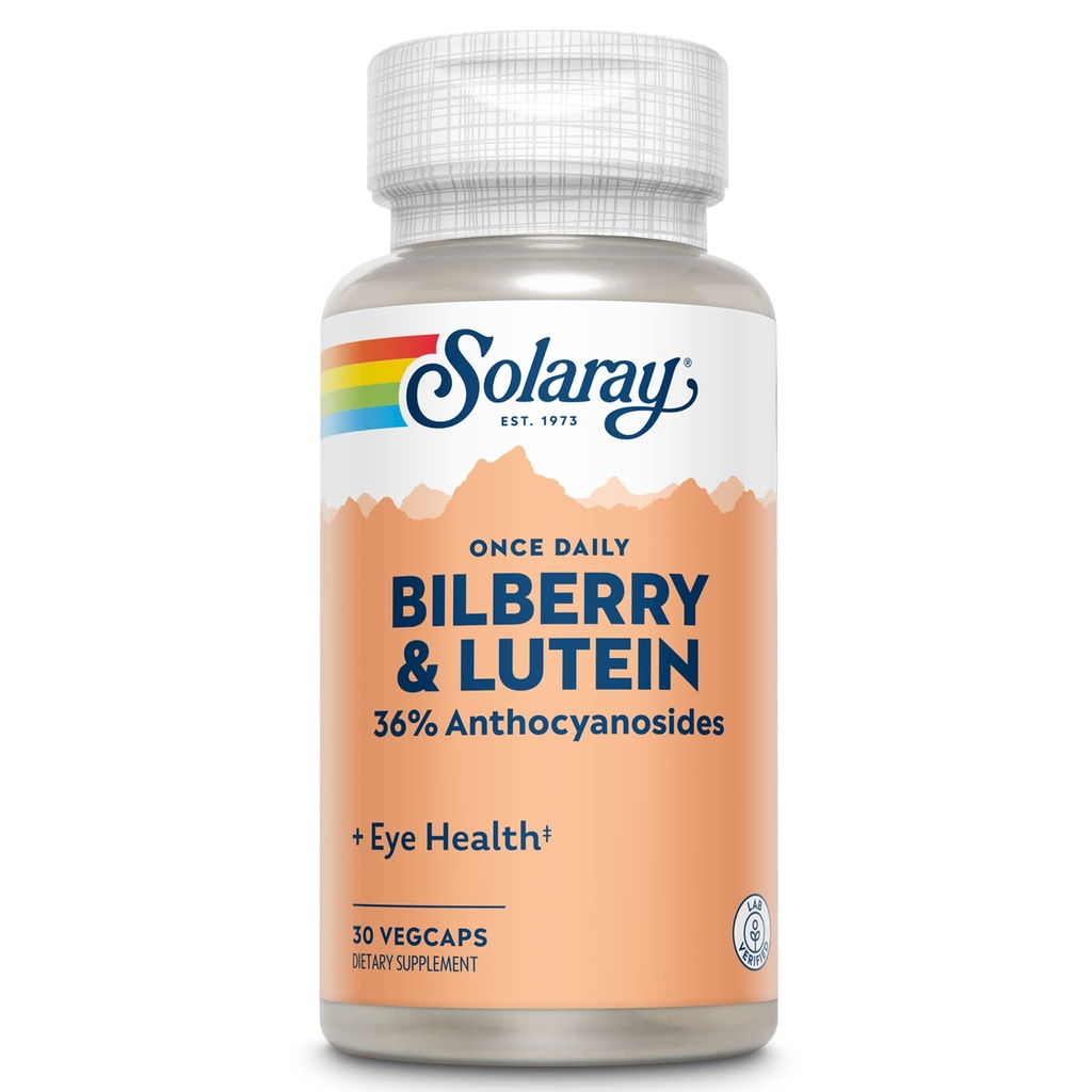 SOLARAY Satu Harian Bilberry dan Suplemen Lutein, 160 mg 30 Count