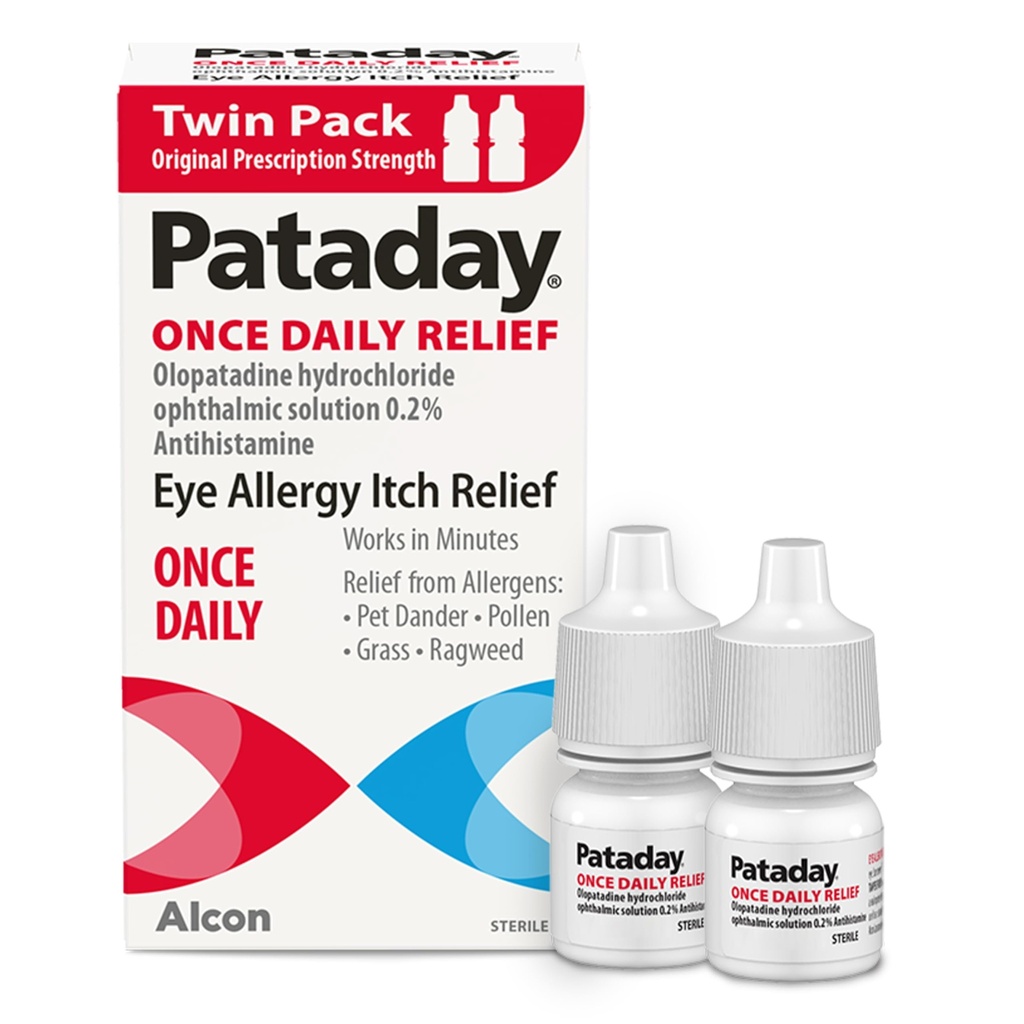 Patiday Once Daily Relief Allergy Eye Drops by Alcon, for Eye Allergy Itch Relief, 2,5 ml (Pack of 2)