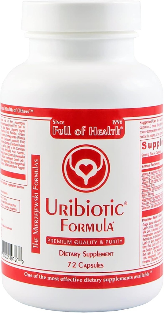 Formula Uribiotik [72 Capsules] Sejak 2003 - Dukungan lanjutan untuk Urinary Bladder, Prostate & Kidney Health Supplemen Dietary 124; 60 Quality Ingrediments