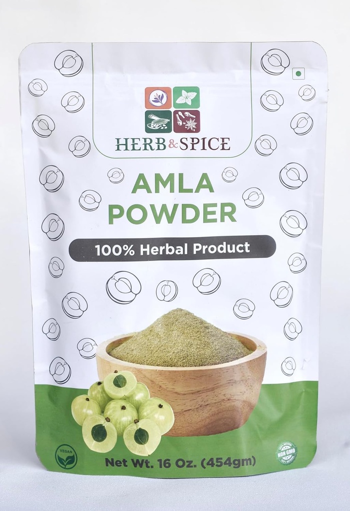 Powder organik Amla, Lab Test, untuk Logam berat, Vegan & Gluten Free, India Goseseberry Powder, Vitamin C untuk Sistem Imune, 100% Ayurvedic Superfood, Antioksidan, Non-GMO 1 Lb (454 Gram)