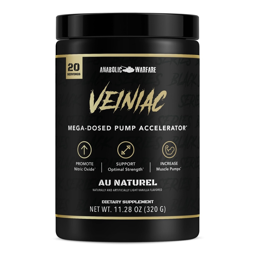 Warfare Anabolic VeBrainiac Pump Activator Suplement Stimulant Free Pre- Workout with L-Citrulline, Betaine Anhydrous, & Added AGMass ™, Increases Nitric Oxide *, Natural 20 Servings