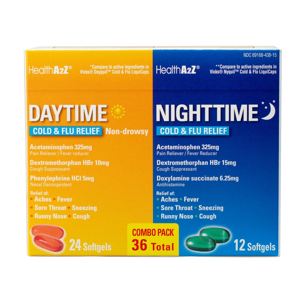 HealtA2Z (24 Daytime Softgels) (Daytime Nighttime Combo & Waktu Malam)