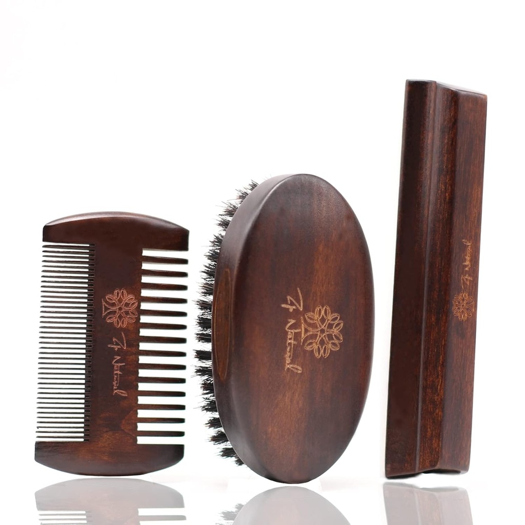 ♪ ♫ Beard Grooming Kit For Men - European Vintage Style w / Beard Comb, Beard Brush, Beard Bar - Focusing On Men 's Beard Care, Masising The Beard Of Men All Over The World