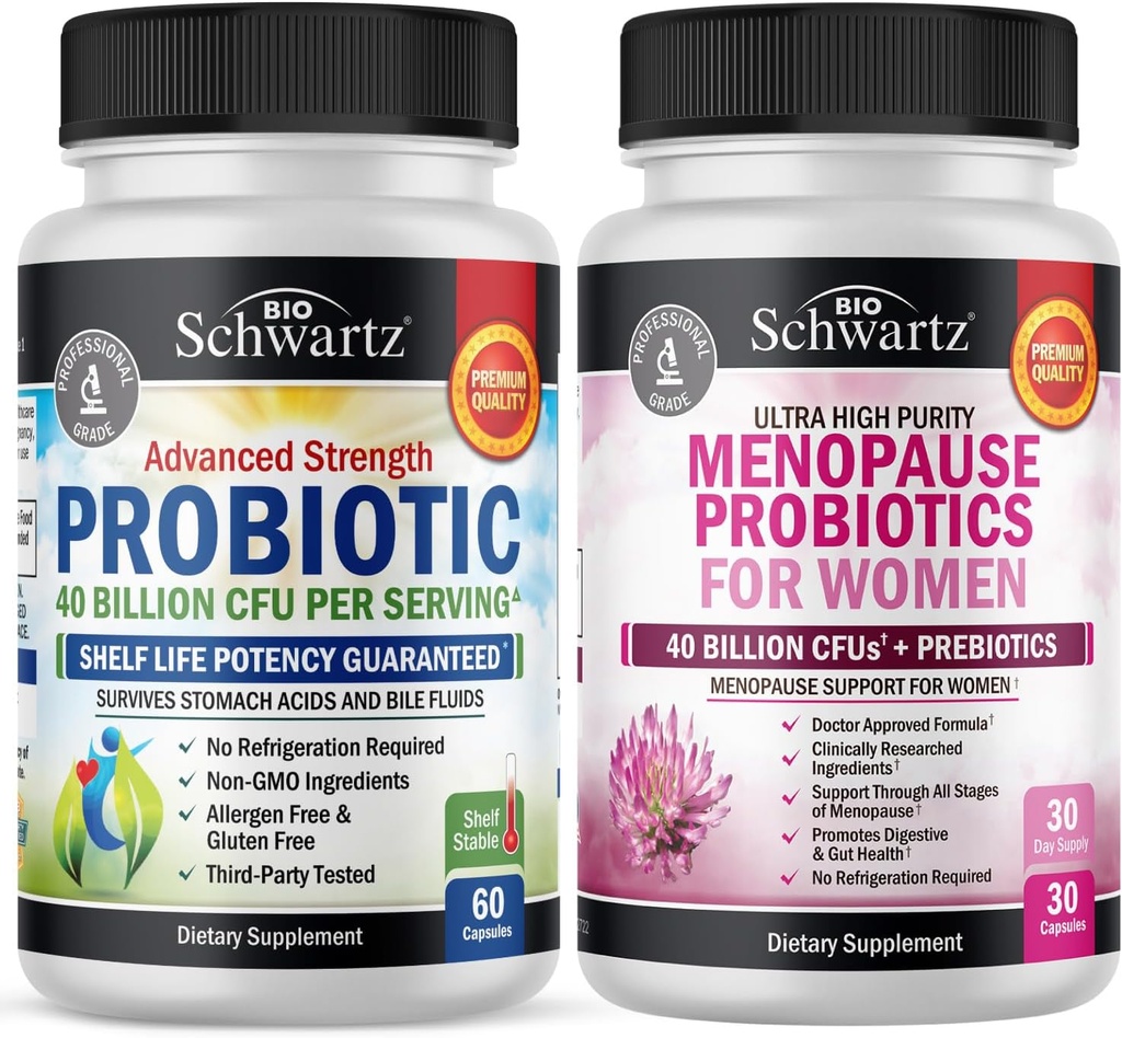BioSchwartz Probiotic 40 Milyar CFU 60 Count + Menopause Provinsi Perempuan 30 Count