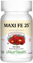 Maxi Health Iron Supplement for Women & Men - Gentle Iron 25 mg for The Stomach - Non Constipating * Pills - Kosher - Non GMO - Vegetarian (100 Tablet)