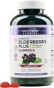 NaturreWise Sambucus Elderberry Gummies - Imune Dukungan Tambahan untuk Anak Umur 4 + & Dewasa - 180 Cacah [Tambahan 90- Hari]