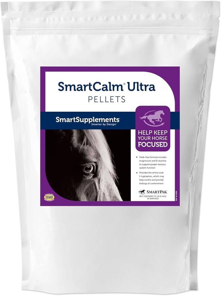 SmartCalle Ultra Pellets = 124; Calming Horse Suplemen 124; dengan Tidak Ditambahkan Herbs atau Gula 124; Suplemen Equine 124; Membantu Minimalkan Skittishness Excessive 124; 56 Servings 124; 7.5 lb Bag
