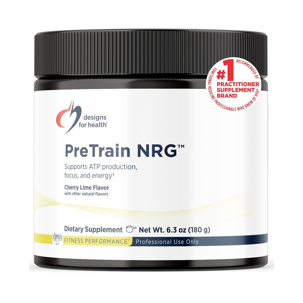 Design untuk Health PreTrain NRG Drink Mix - Pre-Workout Powder dengan Creatine + Green Coffee - Supports, Power + Mental Energy in Athletes - None - GMO, Cherry Lime Flavor (20 Servings / 180g)