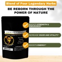 Phoenix Reperemenation Formula-Herbs Energi Kekaisaran Lost Blend of 4 Top Natural Health Herbs Pine Pollen, He Shou Wu, Ant, and Shilajit (100 g Powder)