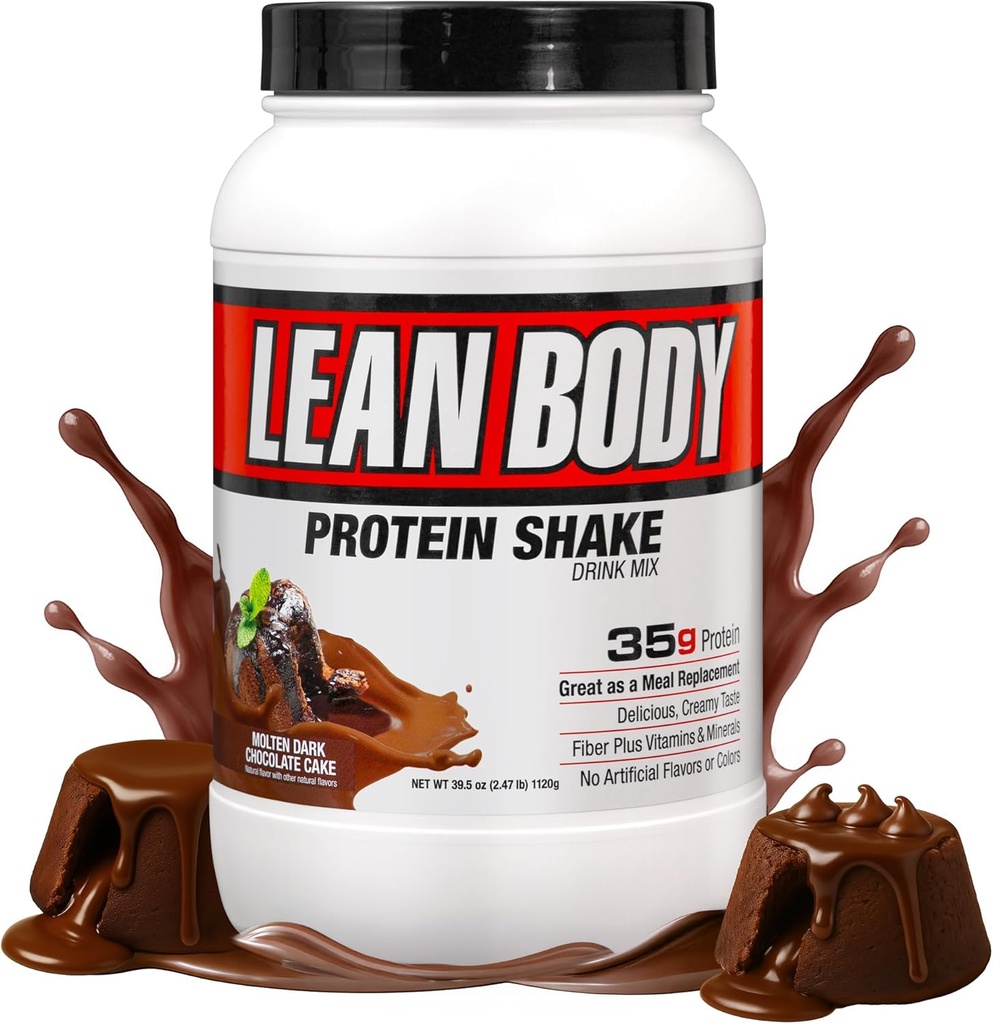 Labrada Lean Body Hi- Protein Pengganti Meal Shake, Molten Dark Chocolate PACAKAGING MAY VARY