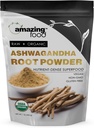 Amazing Food Ashwagandha Root 124; 1 Lb powder 124; USDA Certified Organik Suplemen 12.4; Vegan 124; Non-GMO 124; Gluten Free Alag4; Dibuat di AS