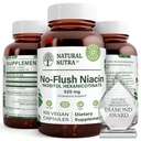 Nuttra Natural No Flush Niasin, Vitamin B3 Suplement, Membantu Impreve Cardiovascular Health, Membantu Improvascular Skin Texture, Promoses Better Brain Fungsi, Membantu Boost Energy Level 525 mg, 100 Kapsul