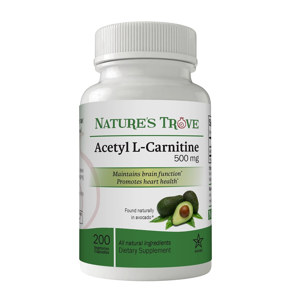 Nature 's Trove Acetyl L- Carnitine (ALCAR) 500 mg 200 Vegetarian Capsules