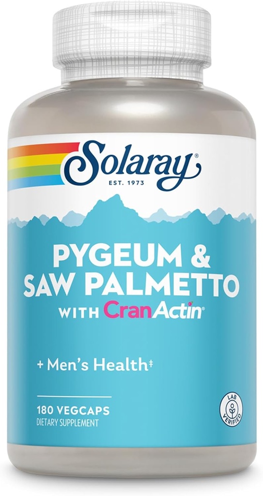 Solaray Pygeum dan Saw Palmetto dengan Cranactin Suplement, 180 Count